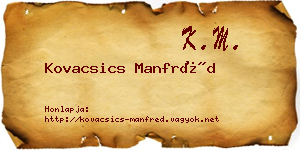 Kovacsics Manfréd névjegykártya
